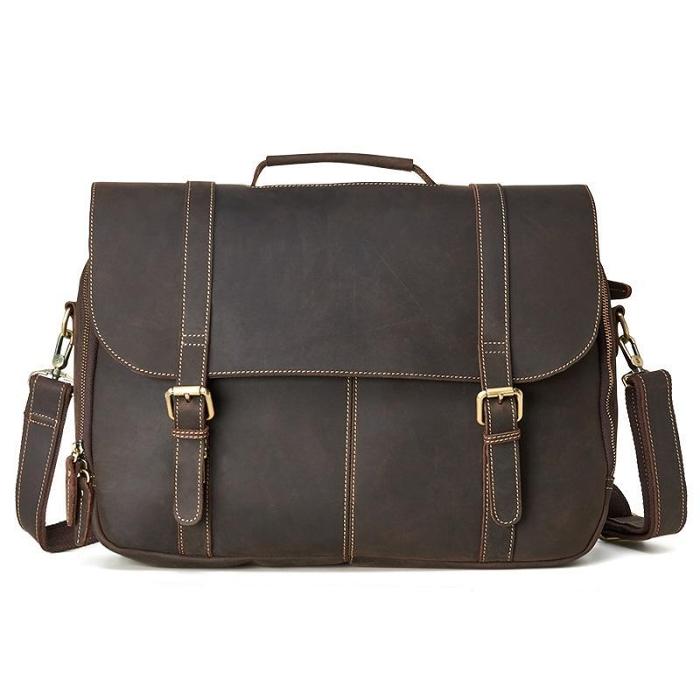 LEATHER MENS BRIEFCASE MESSENGER BAG WORK BAG Handbag FOR MEN