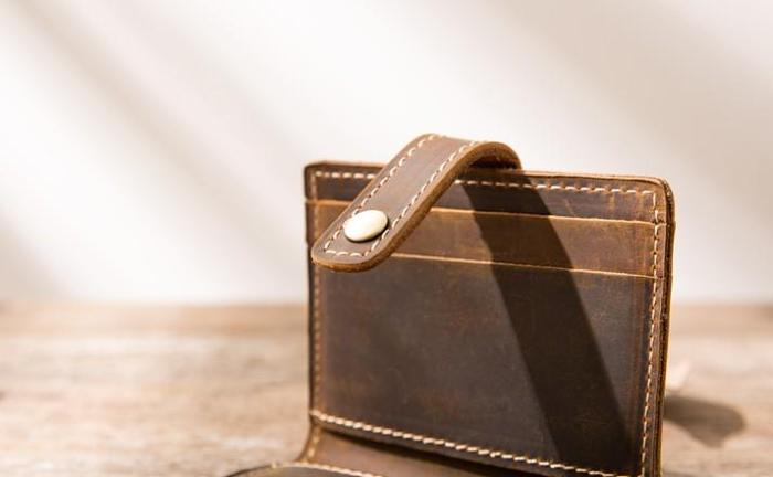 Leather Mens Card Holder Slim Front Pocket Wallets Card Wallet for Men