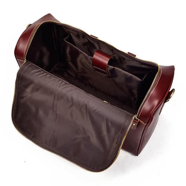 Cool Leather Mens Duffle Bag Travel Bag Weekender Bag Overnight Bag for Men
