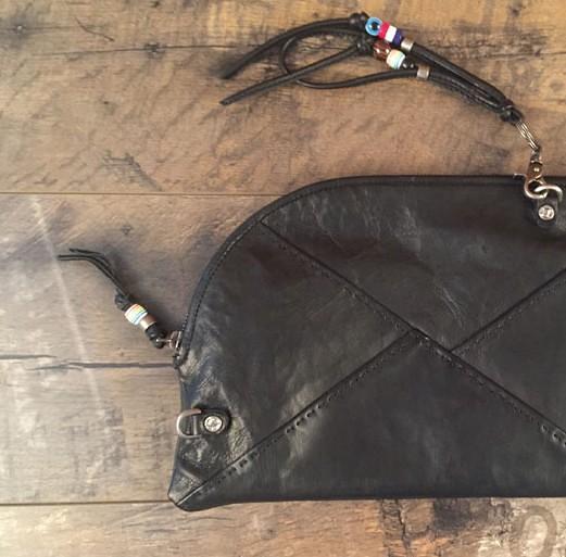 Genuine Leather Braided Mens Clutch Cool Slim Shoulder Bag Zipper Clutch Wristlet Wallet for Men