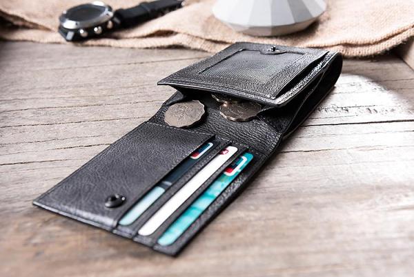 Handmade Leather Mens Cool Slim Leather Wallet Men Small Wallets Bifold for Men