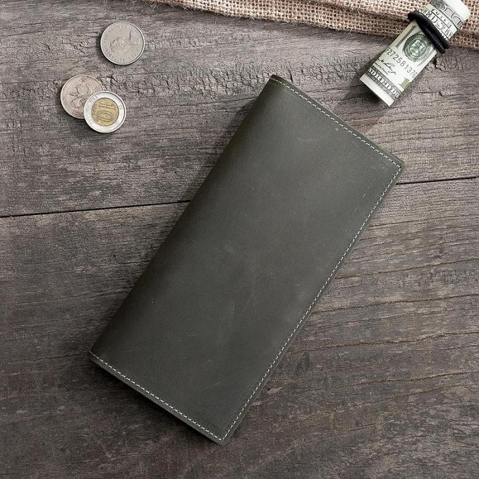 Handmade Leather Mens Clutch Wallet Cool Leather Wallet Long Phone Wallets for Men
