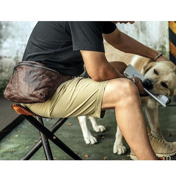 Leather Mens Cool Sling Bag Crossbody Bag Chest Bag Fanny Pack for men