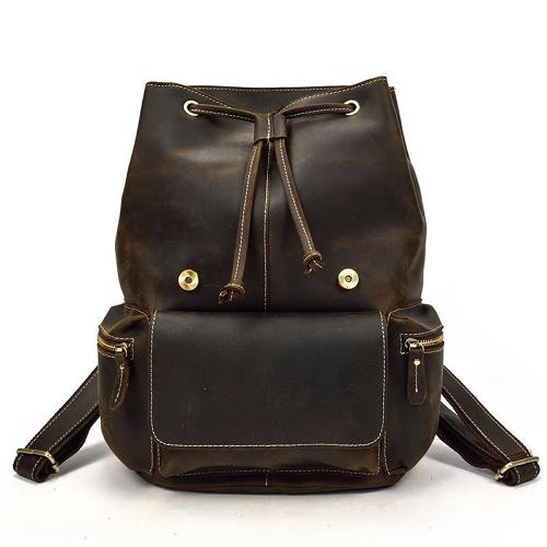 Cool Leather Mens Backpack Vintage Travel Backpack School Backpacks for Men