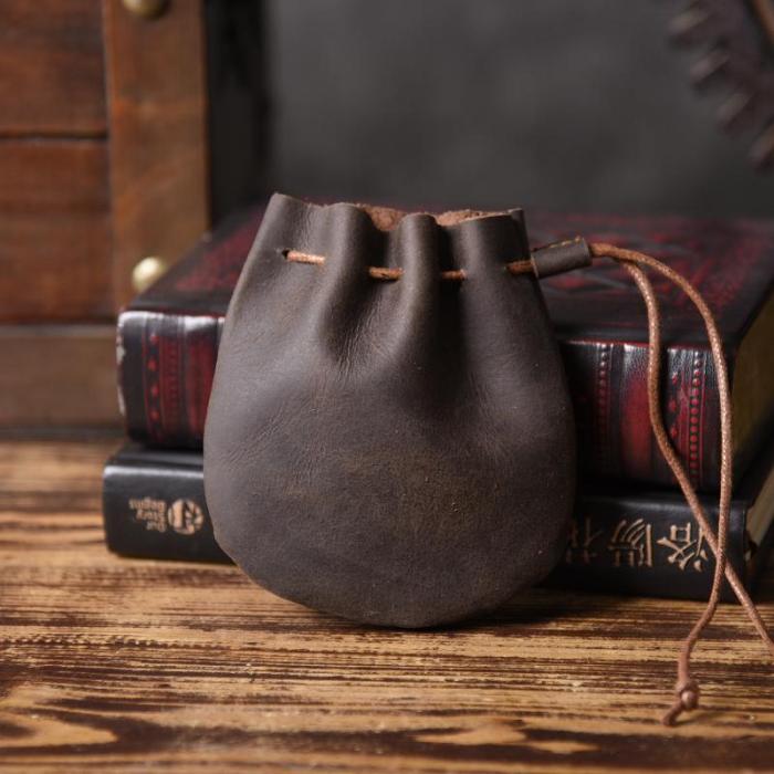 Handmade Leather Mens Cool Change Coin Wallet Coin Holder Coin Pouch Case for Men