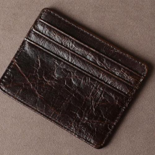Genuine Leather Mens Cool Slim Front Pocket Wallet Leather Wallet Men Small Wallets  for Men