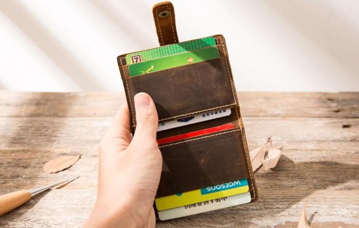 Leather Mens Card Holder Slim Front Pocket Wallets Card Wallet for Men