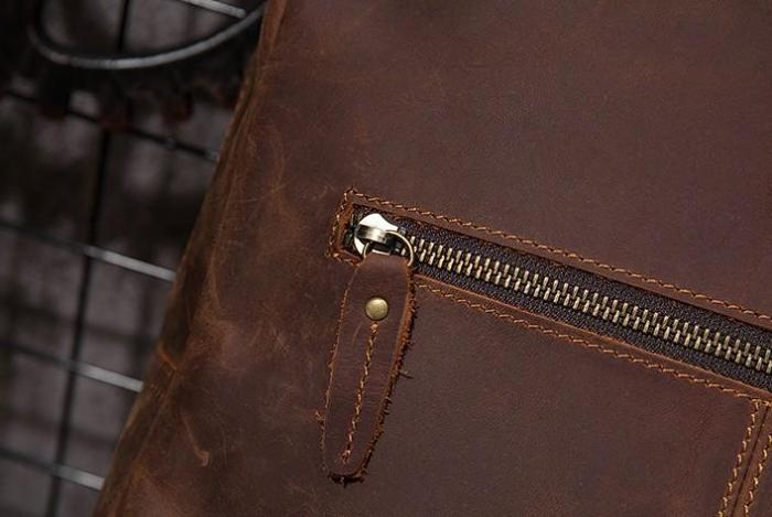 Vintage Mens Leather Large Laptop Backpack Travel Backpack Leather School Backpacks for Men