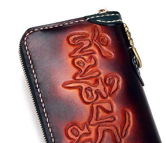 Handmade Leather Eagle Mens Chain Biker Wallet Cool Leather Wallet With Chain Wallets for Men