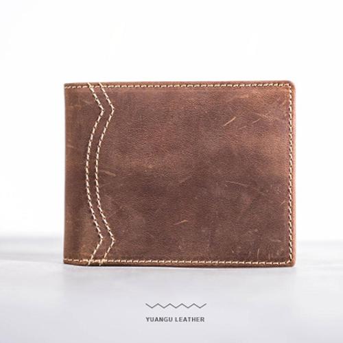 Leather Men Slim Small Wallet Bifold Small Vintage Wallet for Men