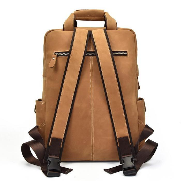 Cool Mens Leather Vintage Backpack Large Travel Backpack Hiking Backpack For Men