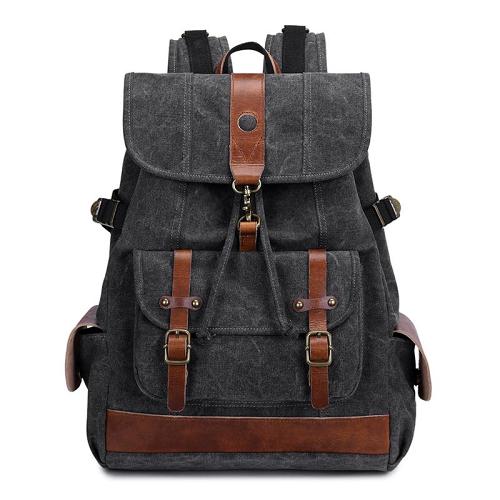 Canvas Leather Mens 15 Black Hiking Backpack Army Green Travel Backpack Blue College Backpack for Men