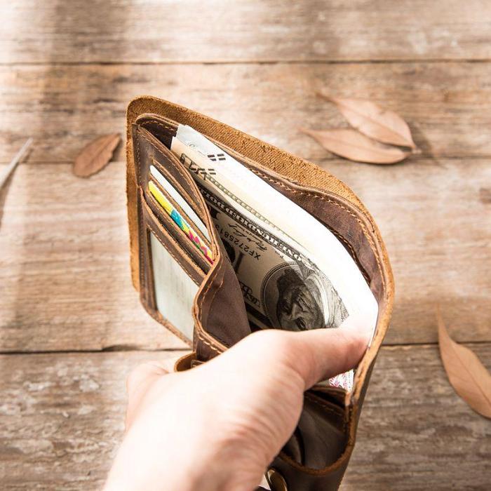 Vintage Slim long Wallets Leather Mens Coffee Wallet Long Wallet for Men