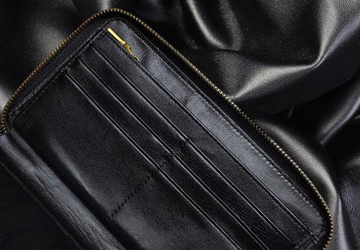 Handmade Leather Mens Tooled Floral Cool Zipper Phone Travel Long Wallet Card Holder Card Slim Clutch Wallets for Men