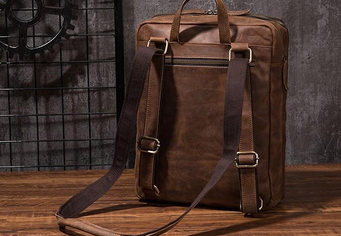 Cool Mens Leather Alligator Pattern Backpack Travel Backpacks Leather Hiking Backpack for Men