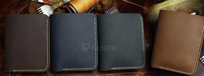 Handmade Leather Mens Cool Slim Leather Wallet Men billfold Wallets Bifold for Men