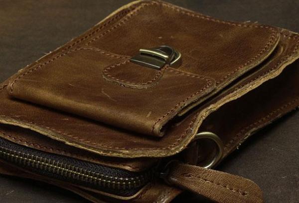 MEN LEATHER Belt Pouch WAIST BAG HIP PACK BELT BAG CELL PHONE HOLSTERS Shoulder Bag