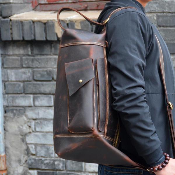 Leather Large Sling Bag for Men Vintage Cool Leather Large Slng Bag For Big Men