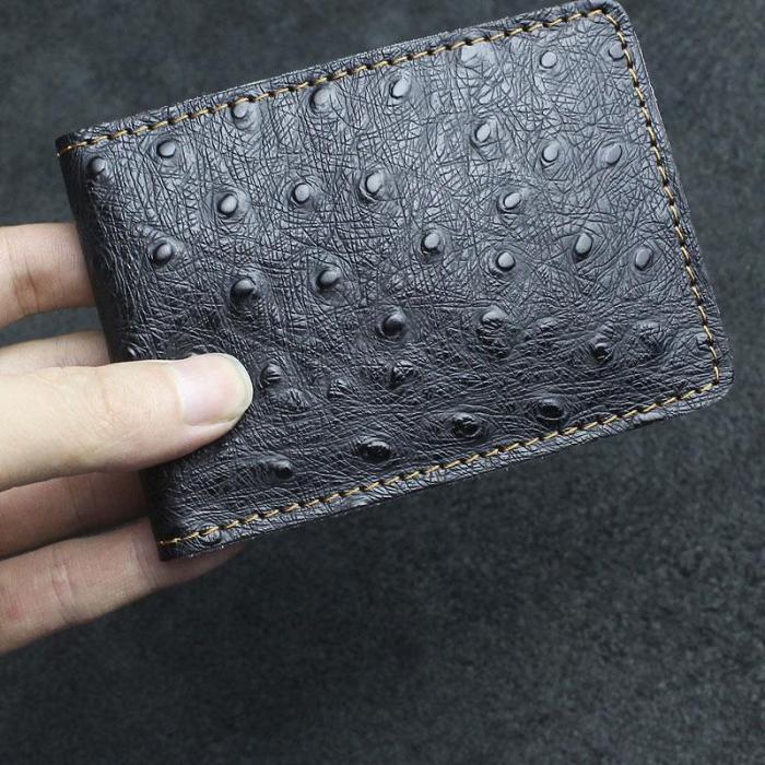 Handmade Leather Mens License Wallets Cool Short Wallet Card Holder Small Card Slim Wallets for Men