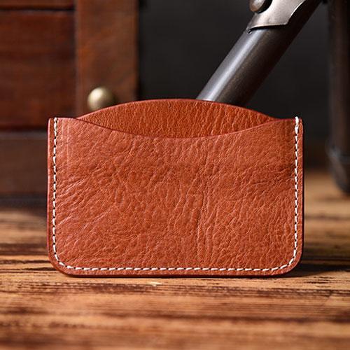 Handmade Mens Cool billfold Leather Wallet Men Small Card Slim Wallets Bifold for Men