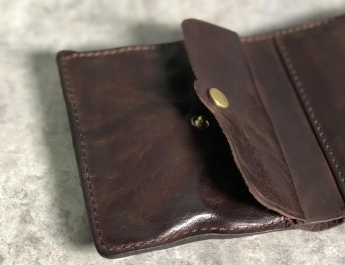 Handmade Leather Mens Cool billfold Leather Wallet Men Small Wallets Trifold for Men