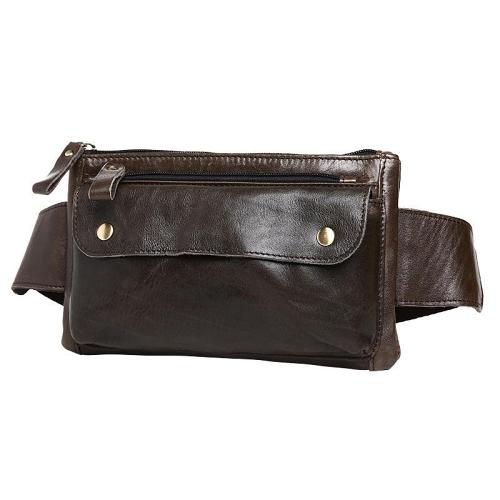 Vintage Leather Fanny Pack Mens Waist Bag Hip Pack Belt Bag for Men