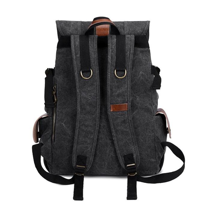 Canvas Leather Mens 15 Black Hiking Backpack Army Green Travel Backpack Blue College Backpack for Men