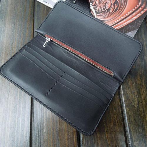 Handmade Leather Biker Wallet Mens Cool Chain Wallet Trucker Wallet with Chain