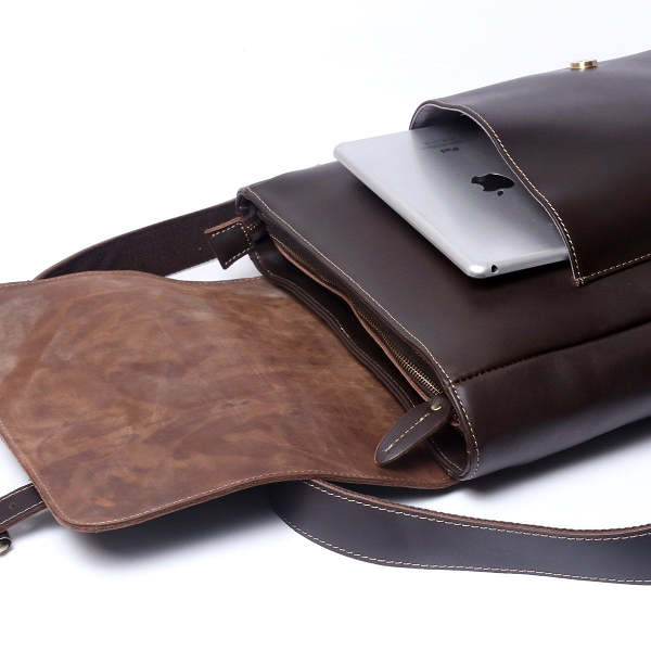 Genuine Leather Mens Cool Backpack Sling Bag Large Black Travel Bag Hiking Bag for men