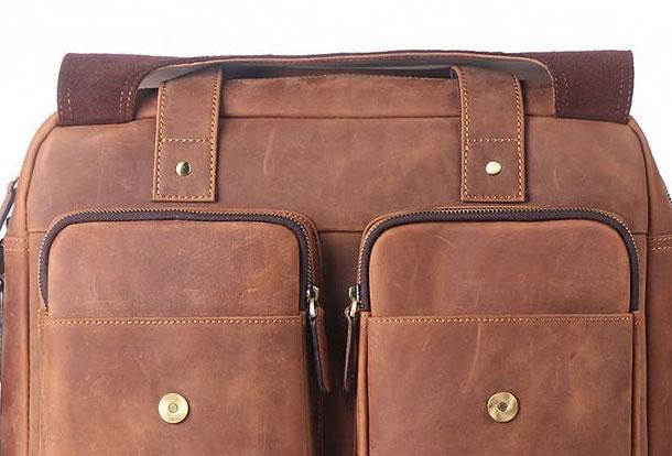 GENUINE LEATHER MENS COOL MESSENGER BAG BRIEFCASE WORK BAG BUSINESS BAG FOR MEN