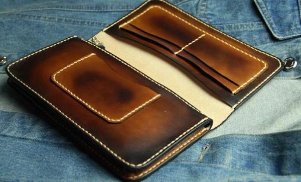Coffee Vintage Leather Bifold Mens Large Long Wallet Leather Long Wallets for Men