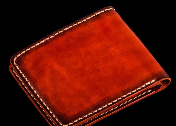 Handmade Leather Chinese Lion Tooled Mens billfold Wallet Cool Leather Wallet Slim Wallet for Men