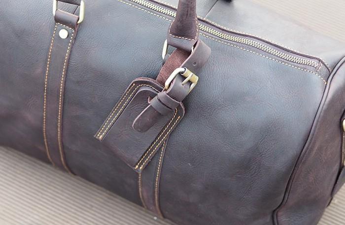 Cool Leather Mens Overnight Bag Weekender Bag Vintage Travel Bags Duffle Bag for Men