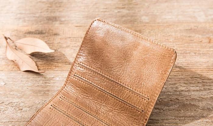 Cool Leather Mens Small Wallets Bifold Slim Front Pocket Wallet for Men