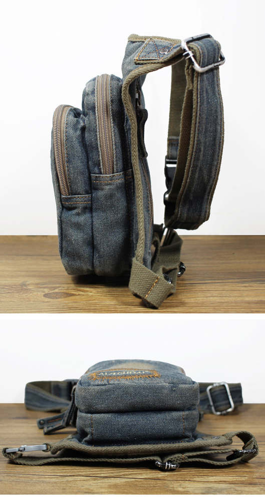 Mens Denim Thigh Bag Fanny Pack for Men Drop Leg Bag Blue Jean Waist Bag