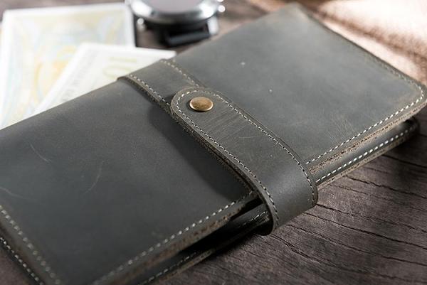 Handmade Leather Mens Clutch Wallet Cool Leather Wallet Long Phone Wallets for Men