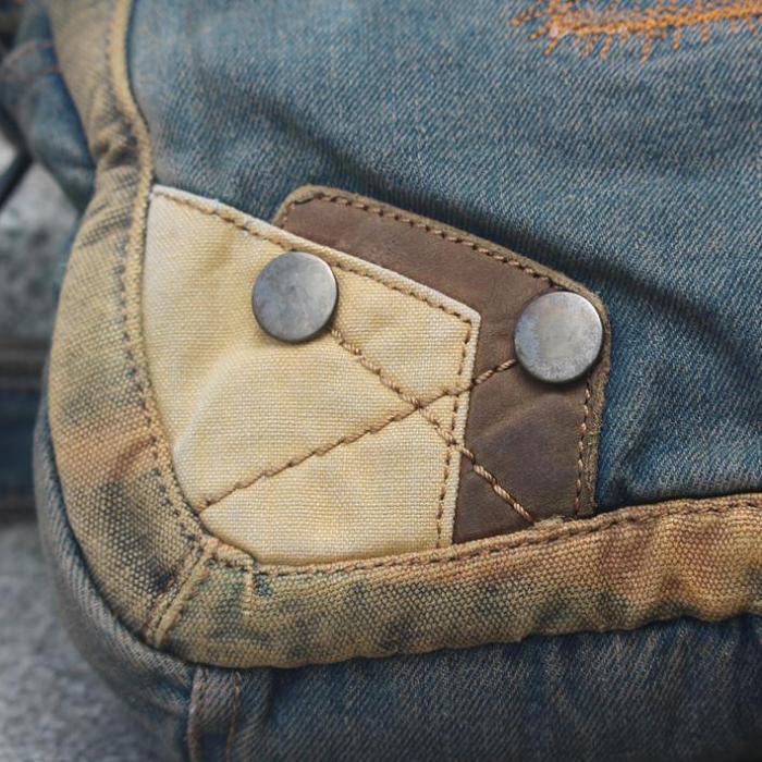 Mens Vintage Blue Denim Sling Bag Chest Bags Jean One Shoulder Backpack For Men