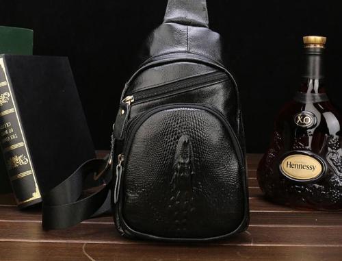 Cool Leather Mens Sling Bags Sling Shoulder Bags Sling Backpack Chest Bag for men