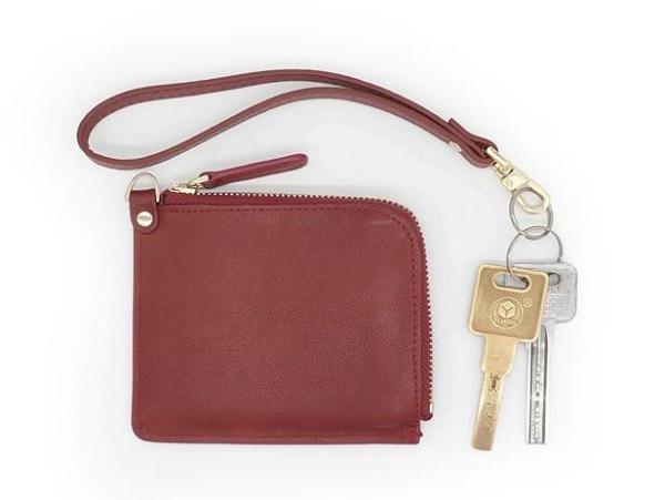 Leather Mens Zipper Small Wallet Wristlet Wallet Clutch Wallet Small Wallet for Men