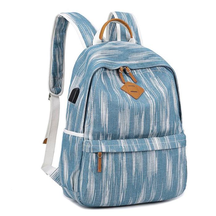 Canvas Women Mens 14 Navy Blue Travel Backpack Brown Computer Bag College Backpack for Men