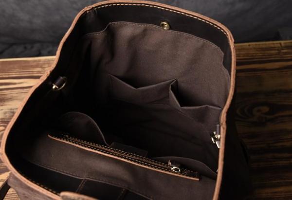 Handmade Leather Mens Cool Backpack Sling Bag Large Travel Bag Hiking Bag for men