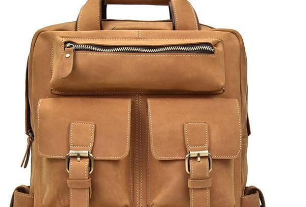 Cool Mens Leather Vintage Backpack Large Travel Backpack Hiking Backpack For Men