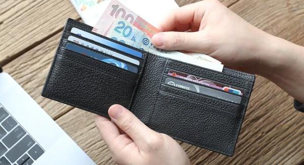 Black Leather Mens Bifold Small Wallet Front Pocket Wallet Slim Small Wallet for Men