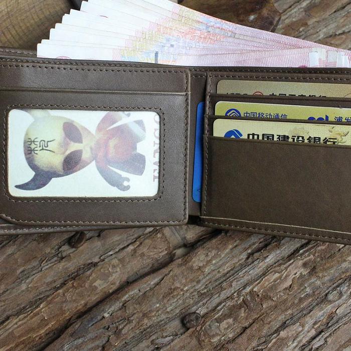 Handmade Leather Mens Cool Slim Leather Wallet Men billfold Wallets Bifold for Men