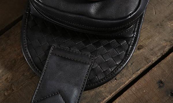 Braided Leather Sling Bag Mens Cool Chest Bag Crossbody Backpack One Strap Backpack for Men