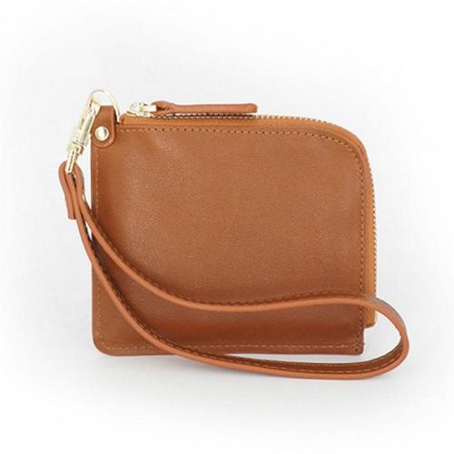 Leather Mens Zipper Small Wallet Wristlet Wallet Clutch Wallet Small Wallet for Men