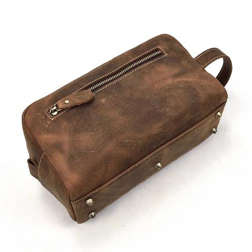 Portable Retro Mens Leather Zipper Clutch Purse Bag Clutch Bag For Men