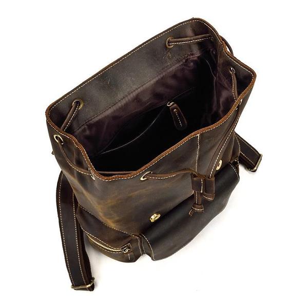 Cool Leather Mens Backpack Vintage Travel Backpack School Backpacks for Men