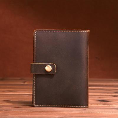 Handmade Mens Leather Small Slim Passport Wallet Vintage Bifold Long Wallet For Men