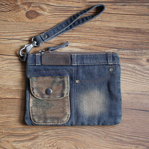 Denim Clutch Bag for Women Purse Wristlet Blue Clutch Bag Wristlet Clutch Mens Wristlet Bag